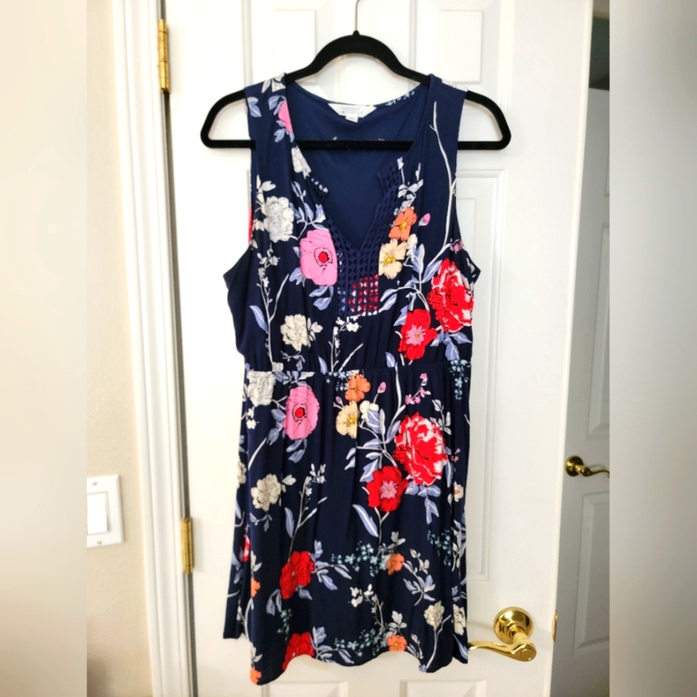 Wisp Floral Sleeveless Dress Sz L